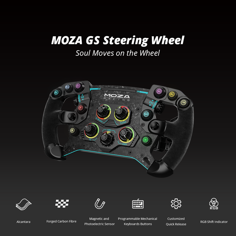 MOZA GS V2 Steering Wheel (Alcantara) - DELENordic.com