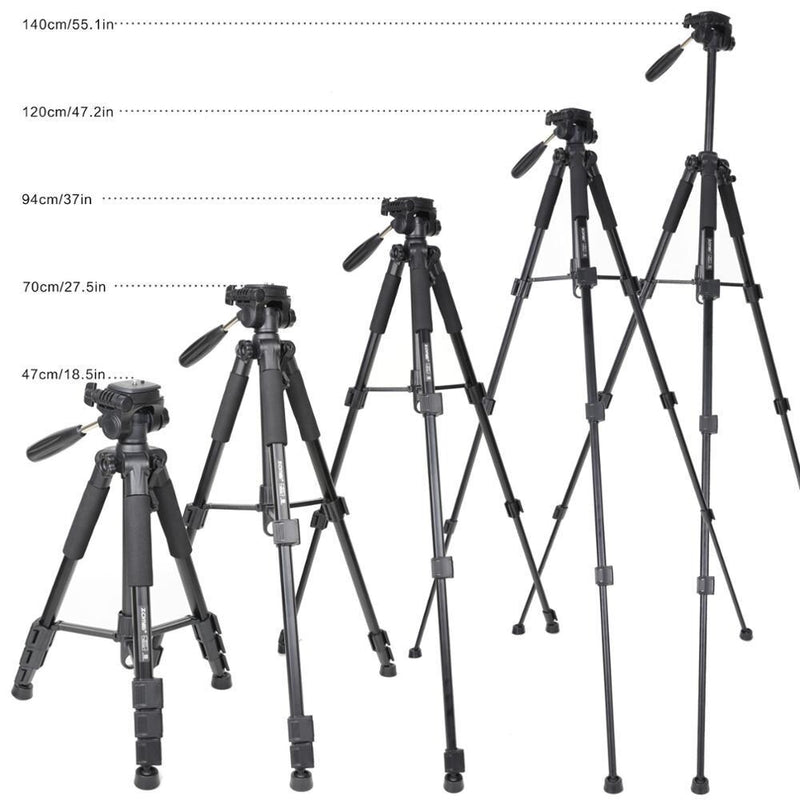 ZOMEi Q111 Portable Aluminum Tripod Stand Kit for Live Broadcast Video Photography and Wildlife Photography - DELENordic.com