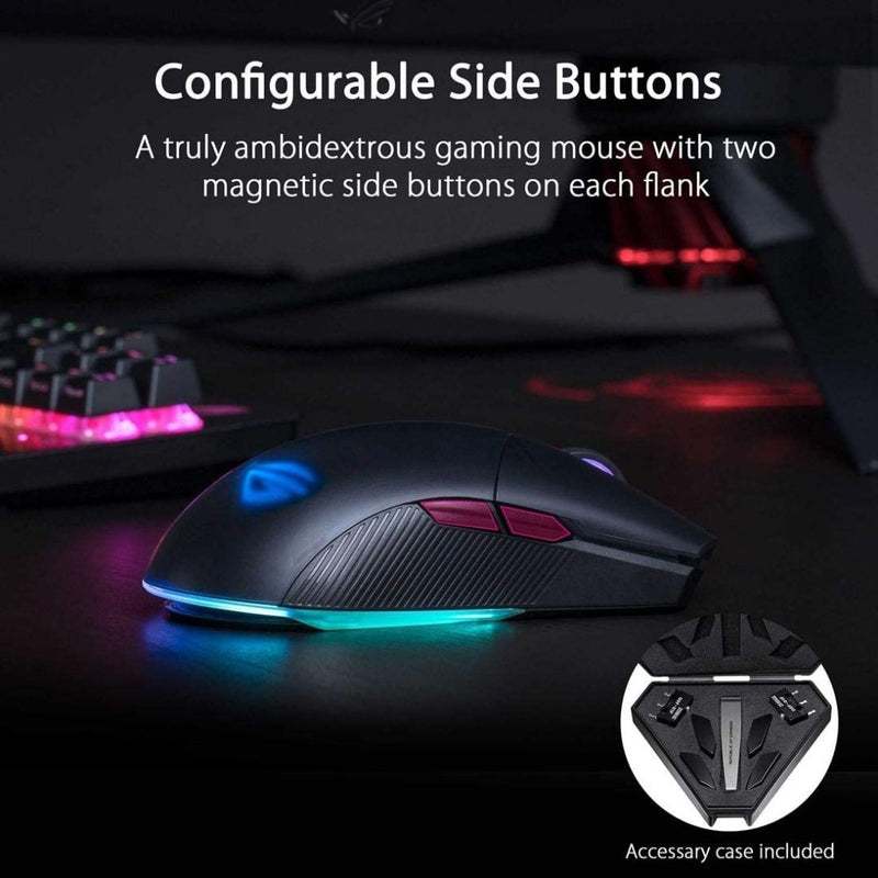 ASUS ROG Pugio II Ambidextrous Lightweight Wireless RGB Gaming Mouse - DELENordic.com