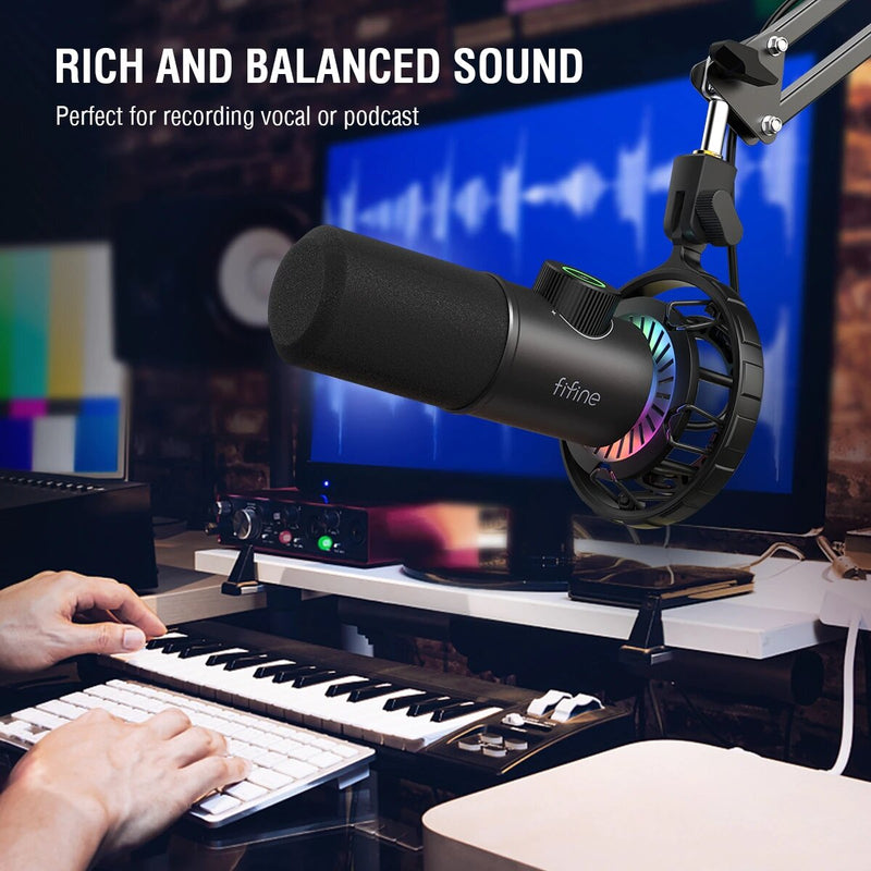 Fifine x DELE K658 USB Dynamic RGB Microphone Bundle for Gaming and Streaming - DELENordic.com