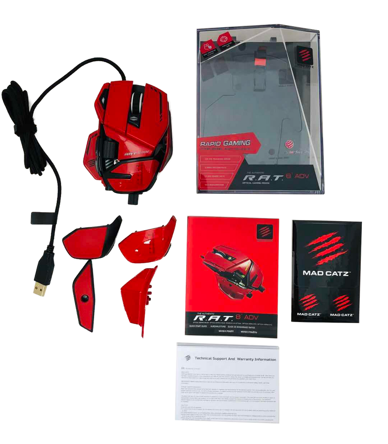 Mad Catz R.A.T. 8+ ADV Optical Gaming Mouse, Red - DELENordic.com
