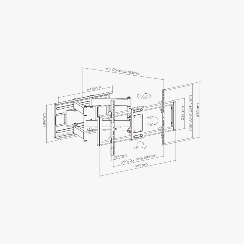 Alterzone Titan Heavy-duty TV Wall Mount Alterzone Titan Heavy-duty TV-seinäteline