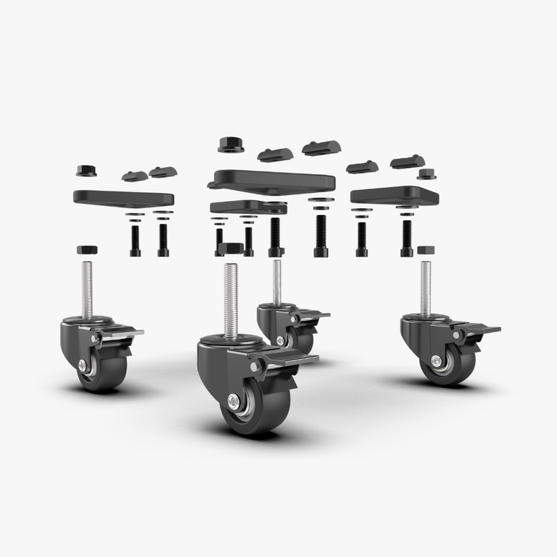 Trak Racer Universal Caster Wheels with Brake & Mounting Brackets Trak Racer Universal Caster Wheels with Brake & Mounting Brackets