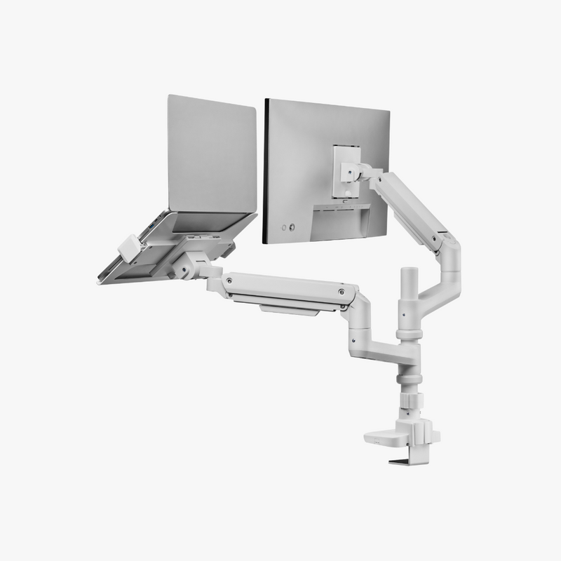 Alterzone Arm Luxe Heavy-duty Single Monitor Arm with Laptop Tray, White Alterzone Arm Luxe Heavy-duty Single monitorivarsi kannettavan tietokoneen telineellä, valkoinen