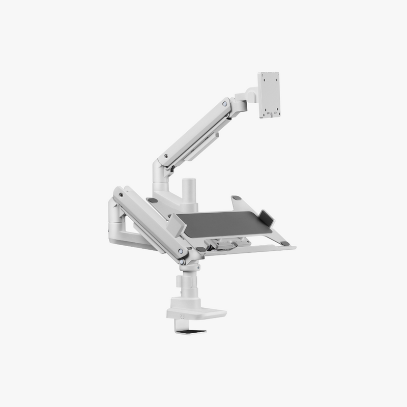 Alterzone Arm Luxe Heavy-duty Single Monitor Arm with Laptop Tray, White Alterzone Arm Luxe Heavy-duty Single monitorivarsi kannettavan tietokoneen telineellä, valkoinen