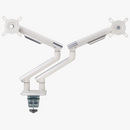 Alterzone Arm Duo USB Aluminum Monitor Arm, 2 x USB 3.0 Ports, White - DELENordic.com Alterzone Arm Duo USB monitorarm i aluminium för dubbla 17