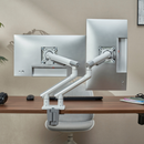 Alterzone Arm Duo Aluminum Monitor Arm, White - DELENordic.com Alterzone Arm Duo monitorarm i aluminium för dubbla 17