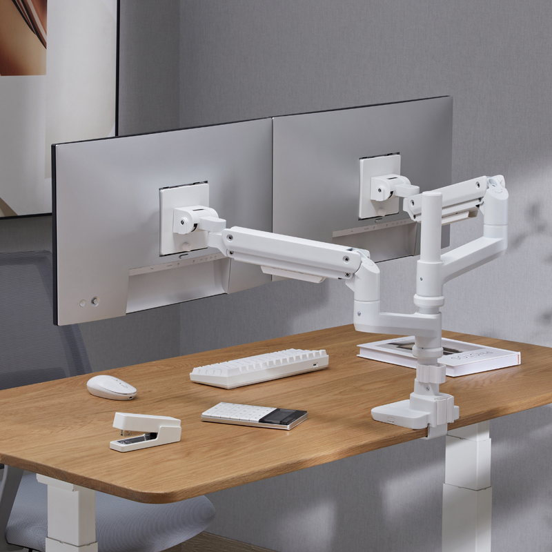 Alterzone Arm Luxe Heavy-duty Duo monitorivarsi kahdelle näytölle, valkoinen Alterzone Arm Luxe Heavy-duty Duo monitorivarsi kahdelle näytölle, valkoinen