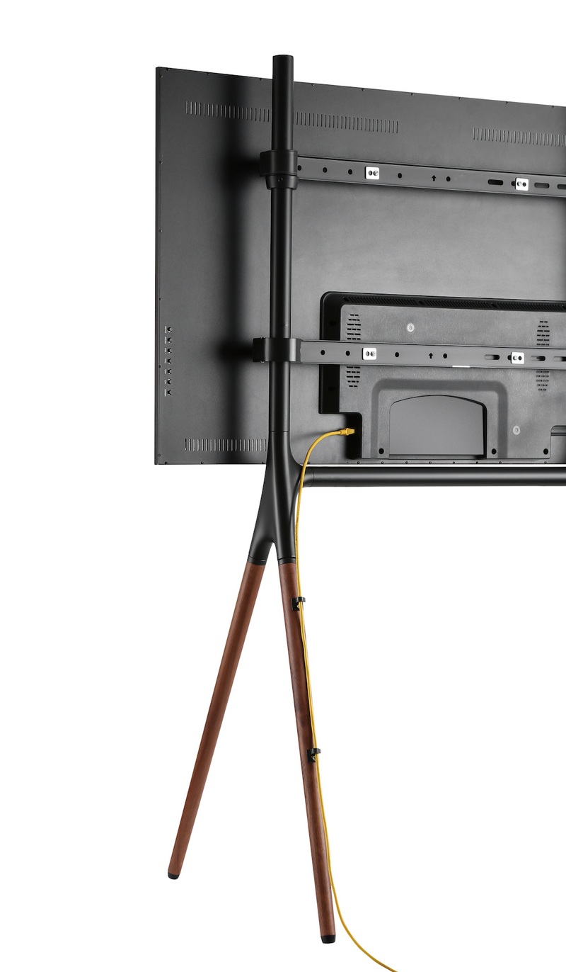 Alterzone Quad TV Floor Stand for 49"-70" TV's, Walnut Alterzone Quad TV Floor Stand for 49