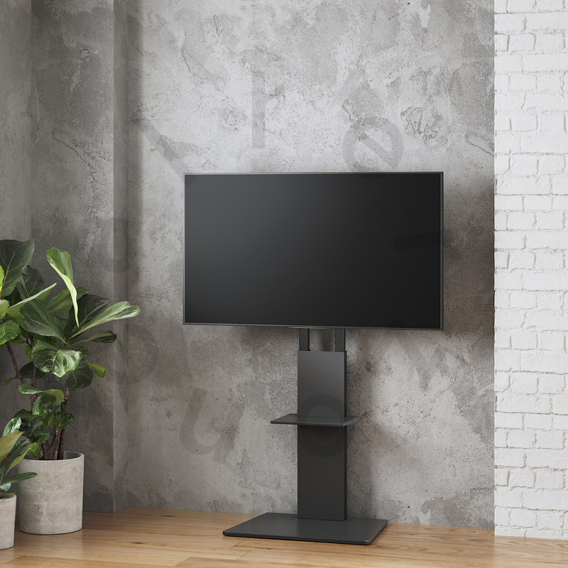 Alterzone Slim 6s TV Floor Stand with Shelf for 32"-60" TVs, Black - DELENordic.com