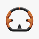 D型 オレンジ レザー ステアリング Closed D Orange Leather Rim - dele.io Asetek Closed D Orange Leather Rim