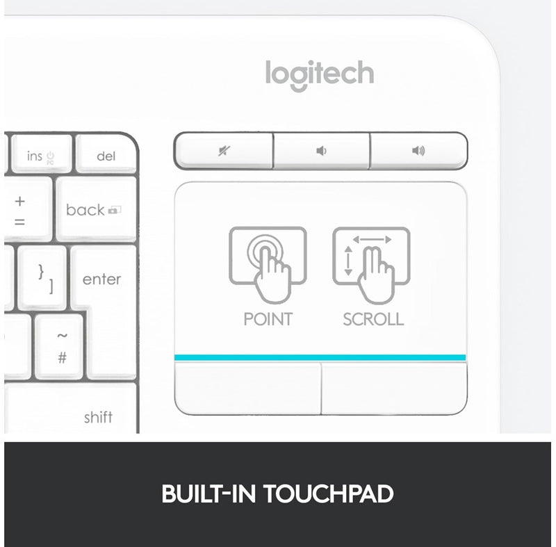 Logitech K400 Plus Ergonomic Wireless Touch Keyboard ND Nordic - DELENordic.com