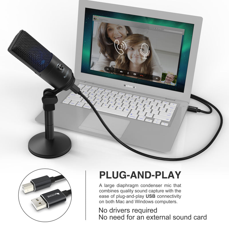 Fifine x DELE K670B USB Condenser Microphone, Black edition - DELENordic.com