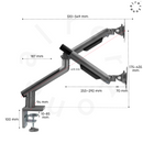 Alterzone Arm Duo Aluminum Monitor Arm, Space Gray - DELENordic.com Alterzone Arm Duo monitorarm i aluminium för dubbla 17
