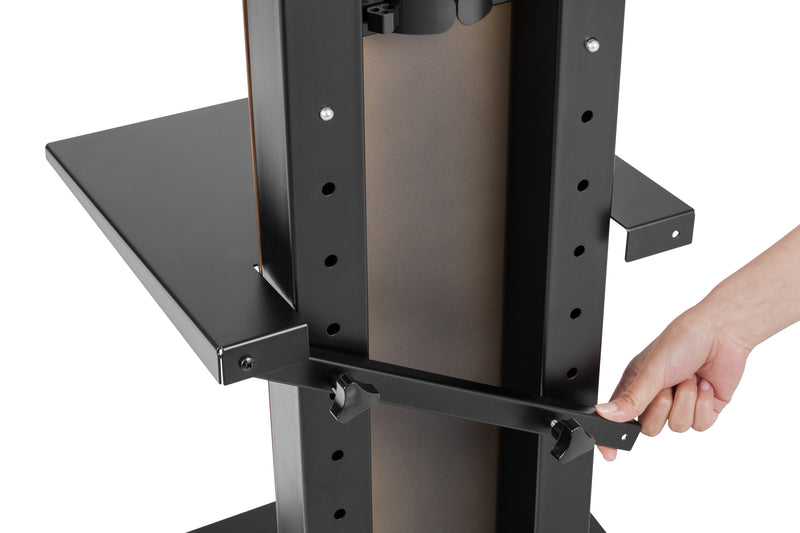 Alterzone Slim 7s TV Floor Stand with Shelf for 37"-70" TVs, Walnut - DELENordic.com Alterzone Slim 7s TV-lattiajalusta hyllyllä 37