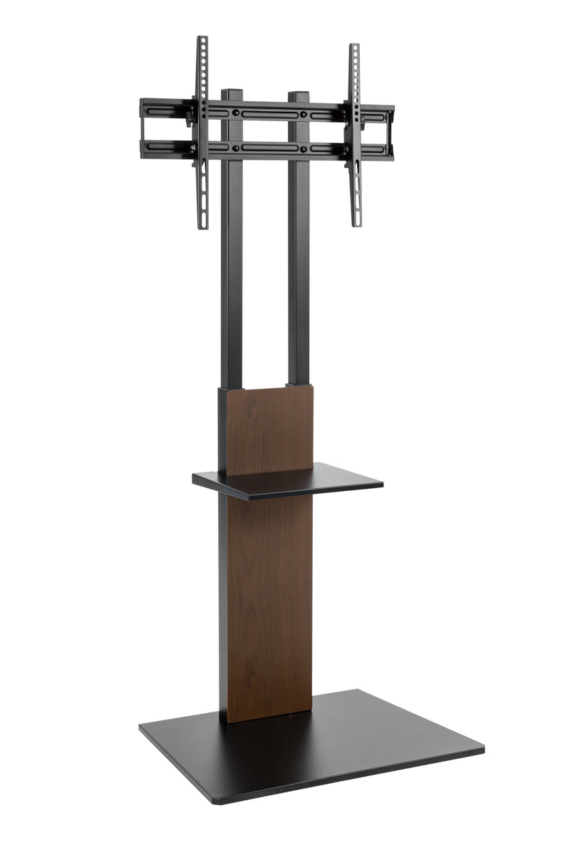 Alterzone Slim 7s TV Floor Stand with Shelf for 37"-70" TVs, Walnut - DELENordic.com Alterzone Slim 7s TV-lattiajalusta hyllyllä 37