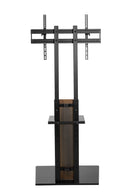 Alterzone Slim 7s TV Floor Stand with Shelf for 37"-70" TVs, Walnut - DELENordic.com Alterzone Slim 7s golvstativ med hylla för 37