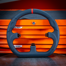 D型 ブラック レザー ステアリング Closed D Black Leather Rim - dele.io Asetek Closed D Black Leather Rim