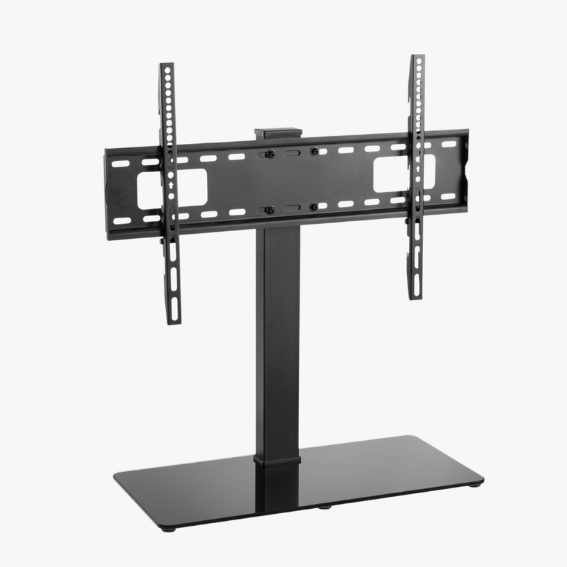 Alterzone Slim 7g Compact TV Stand with Glass Base for 37"-70" TVs, Black - DELENordic.com